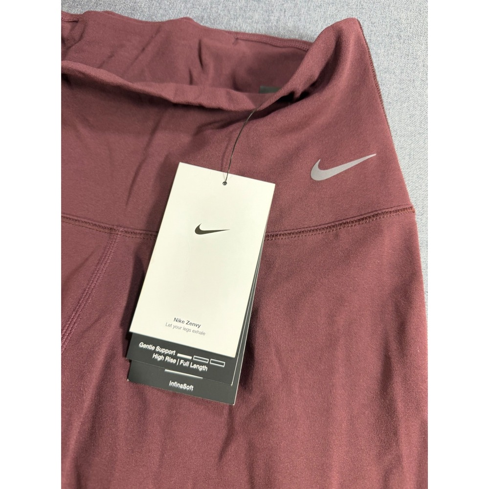 Nike Zenvy Gentle Support High Rise Flare Pants Burgundy Mauve fv7921-652 Small - Picture 2 of 6